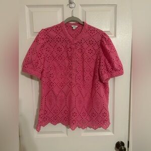 Chic Pink Eyelet Blouse by Crown & Ivy